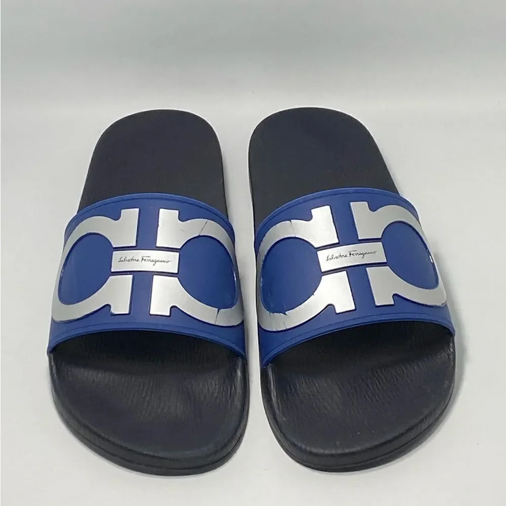 Salvatore Ferragamo Men's Logo Slide Sandals size 10 M